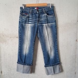 Tommy Jeans bleached cuffed crop jeans size 5